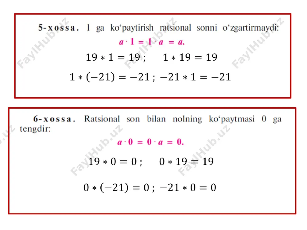 ratsional sonlar ustida bajariladigan amallar xossalari - Page 5