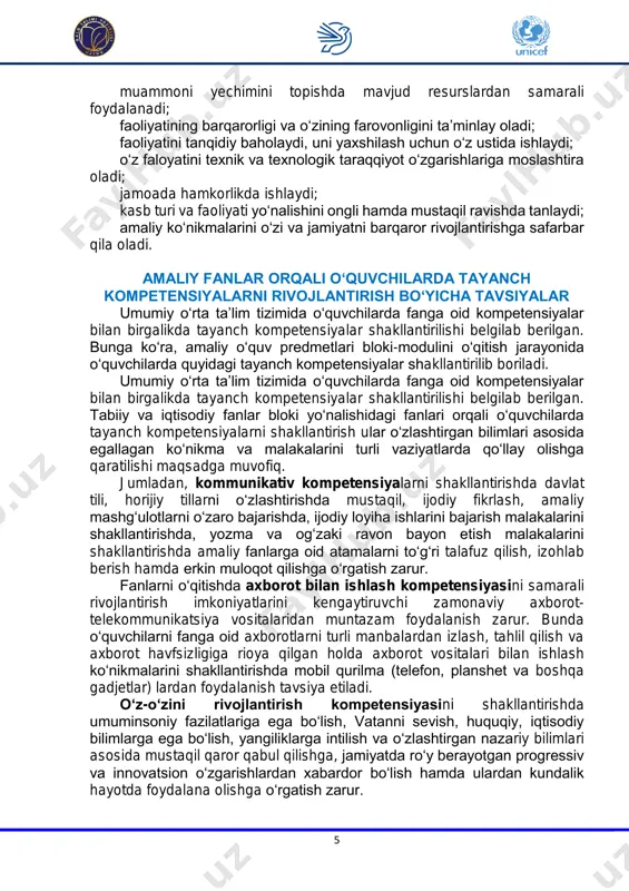 ri va o‘sib kelayotgan yosh avlod tarbiyasida uzluksiz ta’lim tizimining ajralmas qismi bo‘lib, u umumiy o‘rta ta’lim maktablari o‘quvchilarning harakatlanish qobiliyatini rivojlantirishda hayotiy zarur bilimlarni, qobiliyatlari va ko‘nikmalarni shakllantiradigan o‘quv fani hisoblanadi. umumiy o‘rta ta’lim maktablarida jismoniy tarbiya tizimining samaradorligi, oqilona mazmunda, o‘quv va uzaytirilgan kun tartibda barcha jismoniy tarbiya shakllarini joriy etish, sog‘lomlashtirish, jismoniy tarbiya tadbirlari soni va hajmida, o‘quvchilarni kundalikli hayotda jismoniy tarbiya va sport turizm bo‘yicha sinf va maktabdan tashqari ishlarning turli shakllariga keng jalb etish, o‘quv-tarbiya jarayoni ustidan tibbiy-pedagogik nazorat orqali ta’minlanadi. ushbu konsepsiya umumiy o‘rta ta’lim muassasalarida jismoniy tarbiya fanini o‘qitilishining nazariy, amaliy tizimlarni, asosiy tamoyillarni, dolzarb masalalar yechimining maqsad va vazifalarni hamda ta’lim muassasalarida mazkur fanlarni o‘qitishning asosiy yo‘nalishlarini belgilab beradi, jumladan: 8 jismoniy tarbiya fani davlat ta’lim standarti talablarining ta’lim sifatini oshirish, kadrlar tayyorlashda qo‘yiladigan xalqaro talablarga muvofiqligini ta’minlash; jismoniy tarbiya darslarini tashkil etishda ta’lim sifatini oshirish; umumiy o‘rta ta’limning jismoniy tarbiya fanini …