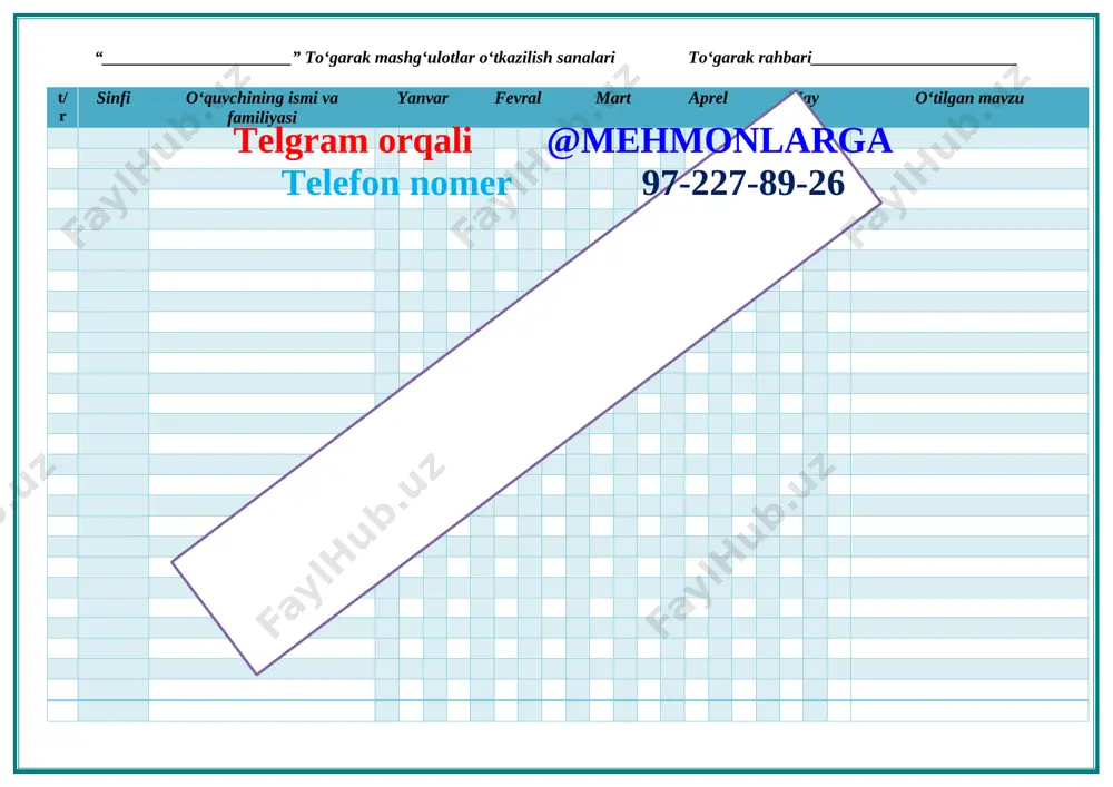 ar bilan ishlab mavzu haqidagi fikrlar va umumiy hulosalar mustahkamlanadi. iv. mashg‘ulotning borishi: [image: b913776244a95581b28519682a8cdcd5]tashkiliy qism: salomlashish, davomatni aniqlash, tozalikni nazorat qilish, ma’naviyat daqiqasini o‘tkazish v.yangi mavzu bayoni[bookmark: _goback]telgram orqali @mehmonlarga telefon nomer 97-227-89-26 o‘zbekistonda shashka qadimdan o‘ynalgan. 64 katakli shashka bo‘yicha 1934 yildan erkaklar (1936 yildan ayollar) o‘rtasida, xalqaro shashka bo‘yicha 1954 yildan erkaklar (1971 yildan ayollar) o‘rtasida o‘zbekiston chempionati o‘tkazib kelinadi. shuningdek, turli toifadagi musobaqalar uyushtiriladi. sharifjon yoqubov, sergey davidov, sergey gulyayev, ozoda ahmedova, karima mirzayeva, zaynab safina kabi shashkachilar bu o‘yinning ommalashishiga hissa qo‘shishdi. nikolay mishanskiy olimpiada (1986) va osiyo chempionati (1993) ning oltin, jahon chempionatining kumush (1996) va bronza (2000) medallari bilan taqdirlangan. markiyel fazilov ikki bor jahon chempionatida g‘olib chiqqan (1992, 2000). alisher ortiqov osiyo chempionatining oltin, madina bahronova bronza medaliga sazovor bo‘lgan (2002). sh. musobaqalarida ko‘rsatgan yuqori natijalari uchun n.mishanskiy, m.fazilov, a.ortiqovga xalqaro grossmeyster, abduqodir toshtemirovga grossmeyster unvoni berilgan. hozirgi vaqtda toshkent, samarqand, andijon, …