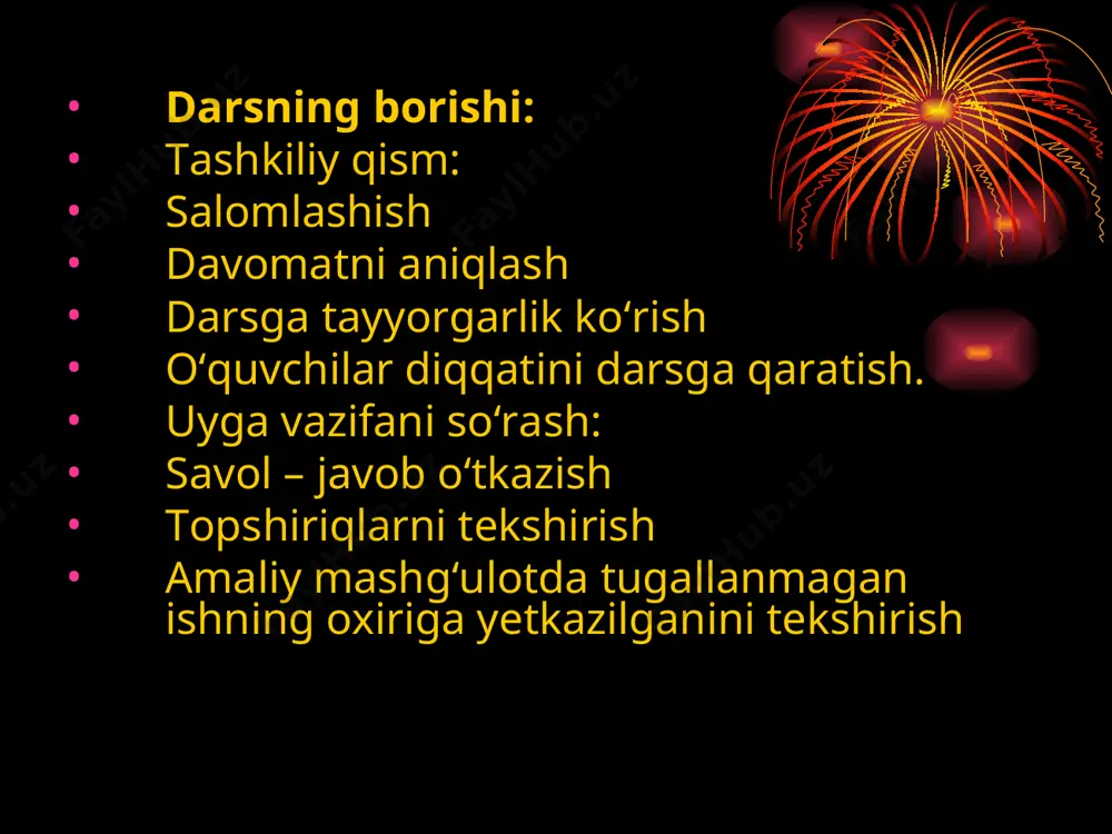 da ham tikiladi yangi mavzuni mustahkamlash. mustahkamlash uchun savollar: 1. milliy bosh kiyimlardan do‘ppi qanday qismlardan iborat? 2. do‘ppilar shakli, ko‘rinishi jihatidan qanday turlari bor? 3. dumaloq shakldagi do‘ppining andazasi qanday tayyorlanadi? 4. kizak qismining andazasi qanday tayyorlanadi? 5. uchburchaksimon taxlanadigan do‘ppining andazasi qanday tayyorlanadi? 6. do‘ppiga tanlangan naqsh elementlarini nozmunchoq, piston yordamida qanday tikiladi? v. darsni yakunlash va o‘quvchilarni baholash. tikuvchilik o‘quv xonasini tartibga keltirish. uyga vazifani e’lon qilish: mavzu bo‘yicha berilgan barcha ma’lumotlarni o‘qib-o‘rganib kelish do’ppi uch qismdan: tepa, gizak va jiyakdan iborat. ana shu qismlar qanday materi-aldan qay tarzda tayyorlanishi bezatilishi, tikilish uslubi va usullariga ko’ra farqla-nadi, turli joylarda shu yerga xos usul va uslubda tayyorlanganidan do’ppilar ko’pin-cha shu yerning nomi bilan mashhur bo’lgan o’ziga xos shokli , kashta uslubi, gul naqshi bilan chust, qo’qon, marg’ulon, samarqand, xorazm, sahrisabz, surxandaryo do’ppilari farq qiladi. ular shakliga ,kiyadigan odamning jinsiga va yoshiga qarab ham farqlanadi. 2 2o’g’il bolalar va …