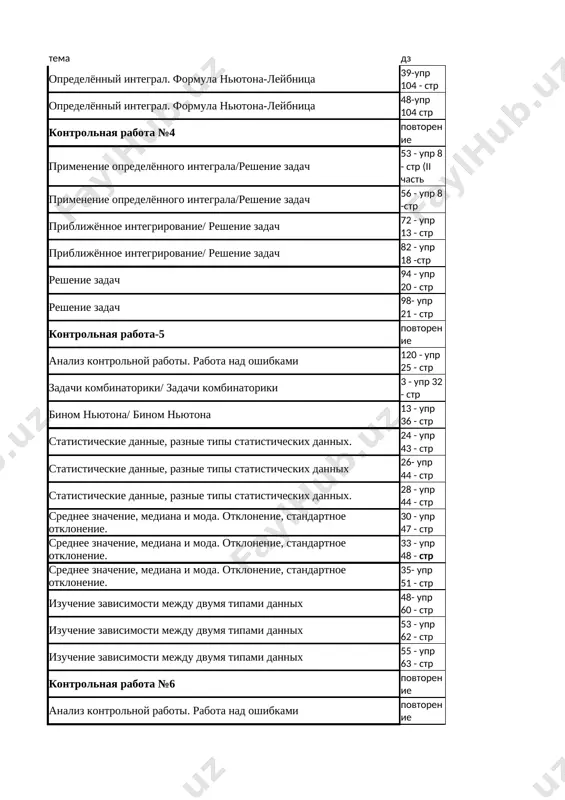 heskie interpretatsii vetorov. reshenie geometricheskix zadach s pomoshyu vektorov 7 - upr. 95 - str kontrolnaya rabota №6 povtorenie reshenie prakticheskix i mejpredmetnix zadach 6 - upr. 97 -str ponyatie ploshadi 11 - upr. 104 - str ploshad pryamougolnika i kvadrata/ploshad parallelogramma 12 - upr. 109 - str ploshad treugolnika/ploshad romba i trapetsii 10- upr. 113 - str ploshad mnogougolnika/ kontrolnaya rabota №7 5- upr. 121 - str reshenie prakticheskix i mejpredmetnix zadach 3- upr. 123 -str vzaimnoe raspolojenie pryamoy i okrujnosti. kasatelnaya k okrujnosti i ee svoystva 7 - upr. 131 - str 8al tema dz modul chisla. uravneniya i neravenstva, soderjashie modul 278 - upr 110 - str reshenie zadach 285 - upr 113 - str priblijennie vichisleniya, priblijennie znacheniya velichin. pogreshnost priblijeniya 292 - upr 116 - str otsenka pogreshnostey/okruglenie chisel 303 - upr 119 - str otnositelnaya pogreshnost 341- upr. 134 - str kontrolnaya rabota № …