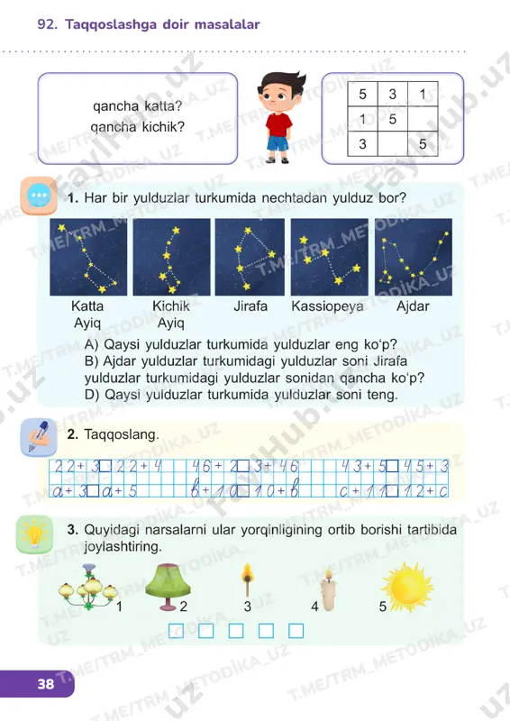 matematika 1 sinf darslik 90-94 - Page 5