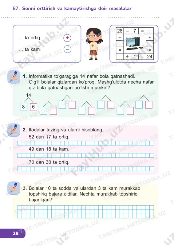 matematika 1 sinf darslik 85-89 - Page 5