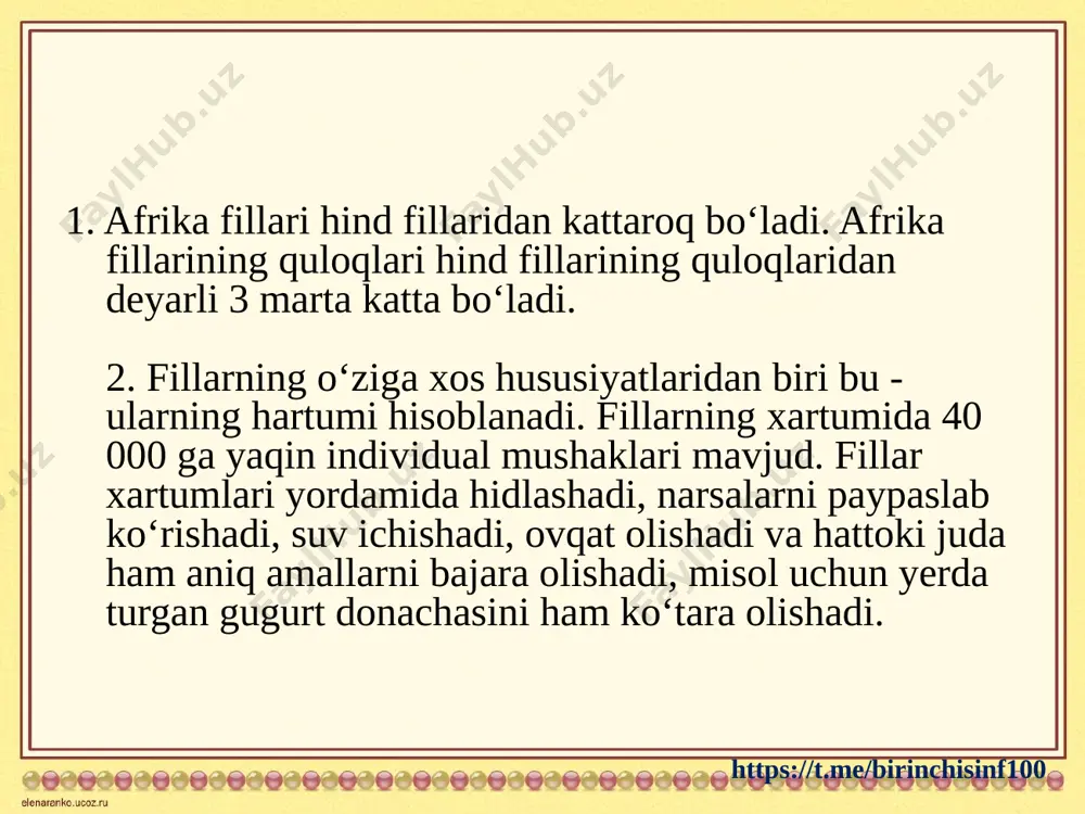 1-sinf tasviriy san’at ajoyib hayvonlar fil - Page 5