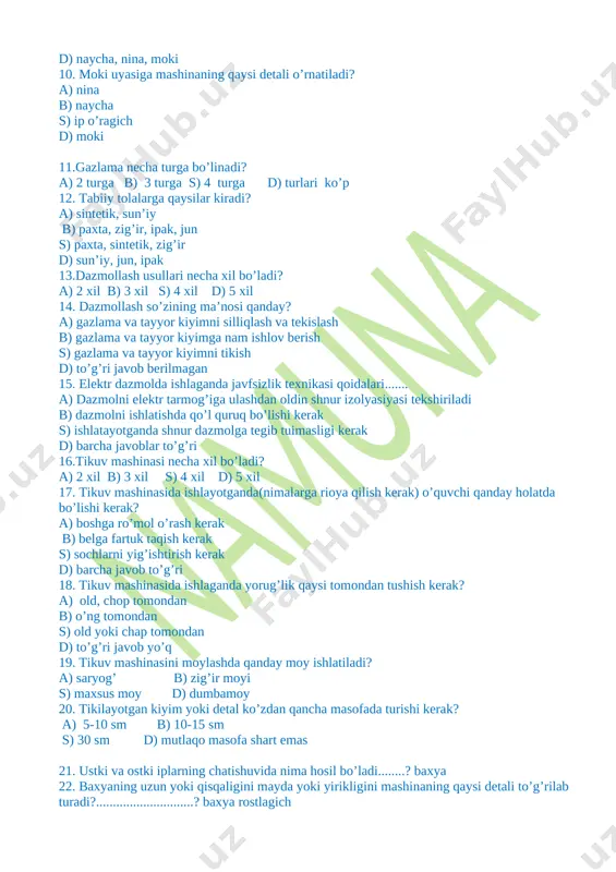 texnologiya qizlar test 5 9 - Page 5