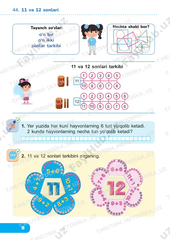 matematika 1 sinf 2 qism 42-46 darslik - Page 5