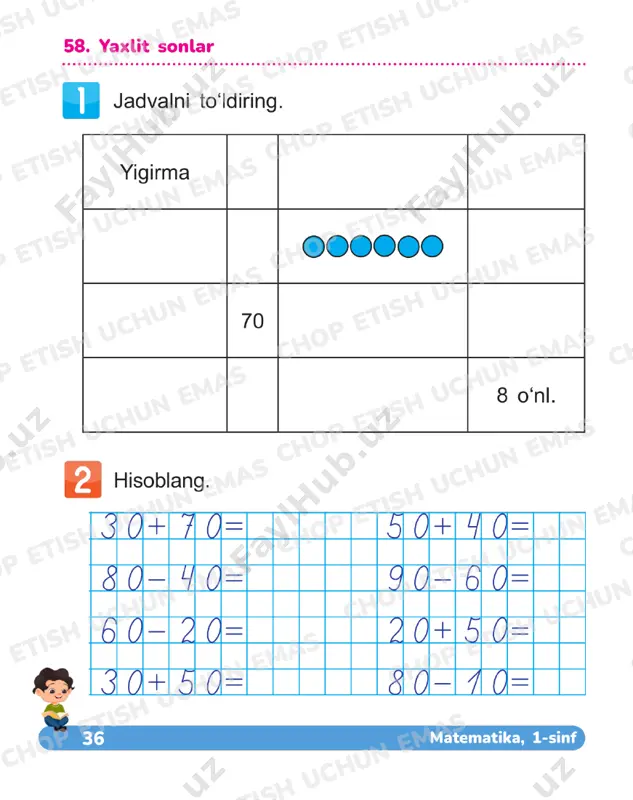 matematika 1 sinf daftar 56-60 - Page 5