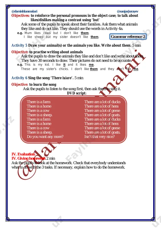5-sinf domestic animals ochiq dars ishlanmasi - Page 5