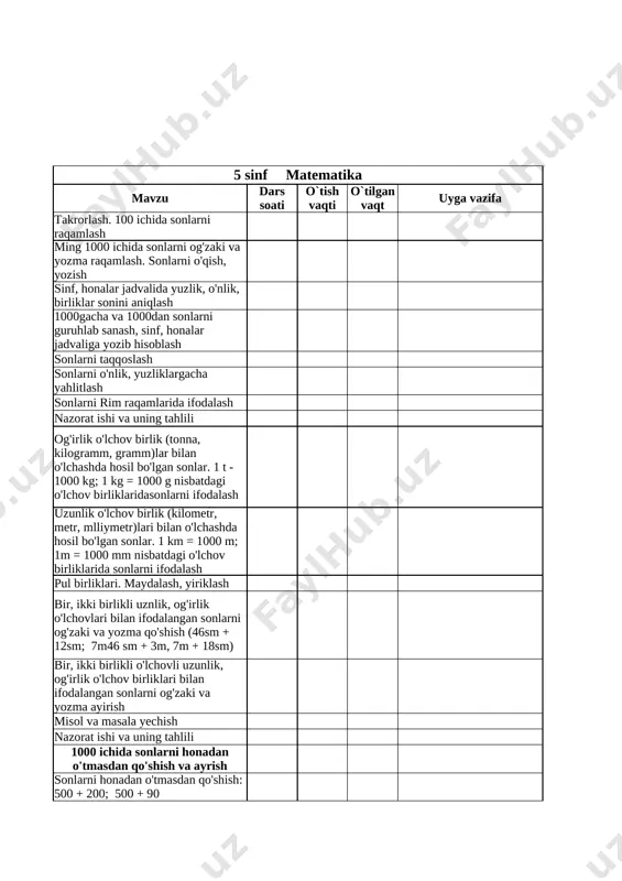 5 sinf yakka tartib ish reja - Page 5