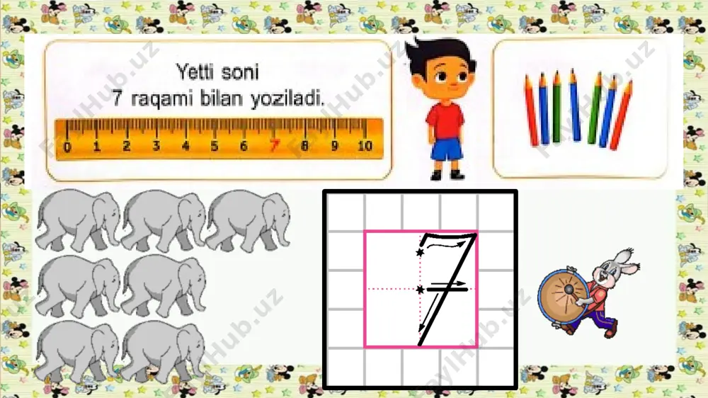 1-sinf matematika 22-dars.7 soni va raqami - Page 5