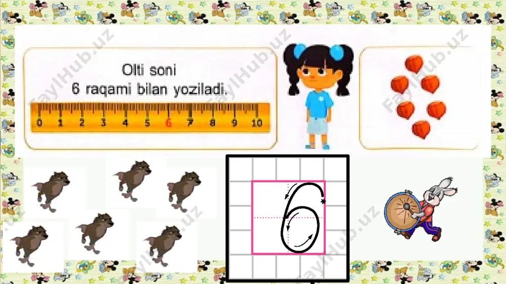 1-sinf matematika 21-dars.6 soni va raqami - Page 5