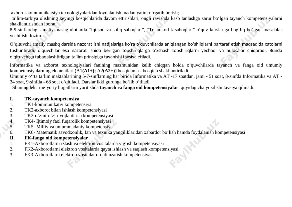 informatika va axborot texnologiyalari” (haftasiga 1-soatdan 34 soat) t/r mavzular soat rejada amalda uyga vazifa izoh 8a 8b 8v 8a 8b 8v i chorak 1 smm (social media marketing – ijtimoiy media marketing) haqida 1 2 smm platformalari bilan tanishish. facebook tarmogʻi 1 3 smm platformalari bilan tanishish. youtube sayti 1 4 smm platformalari bilan tanishish. telegram tarmogʻi 1 5 smm platformalari bilan tanishish. instagram tarmogʻi 1 6 smmʼni internet tizimida harakatlantirish 1 7 nazorat va loyiha ishi. maqsadga yo‘naltirilgan tadqiqot loyihasi rejasini tuzish 1 8 smm asosida tadqiqot loyihalarini boshqarish. youtube saytida kanal ochish 1 2021-2022 o‘quv yili uchun 9-sinf “informatika va axborot texnologiyalari” (haftasiga 2-soatdan 68 soat) t/r mavzu nomi soati rejada amalda uyga vazifa izoh 9 a 9 b 9 v 9 a 9 b 9 v i-chorak 1 sanoq sistemalar haqida. ikkilik sanoq sistemasida amallar bajarish 1 2 sakkizlik va oʻn oltilik sanoq sistemalarida amallar bajarish …