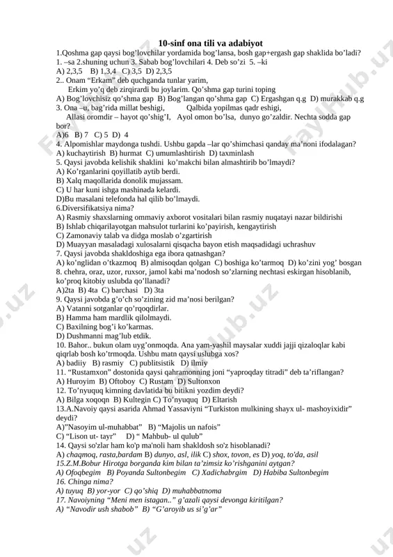 9-10-11- sinflar uchun olimpiada savollari - Page 5