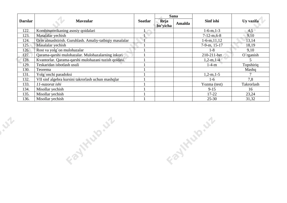 ixtisoslashgan taqvim reja 2021-2022 matematika - Page 5