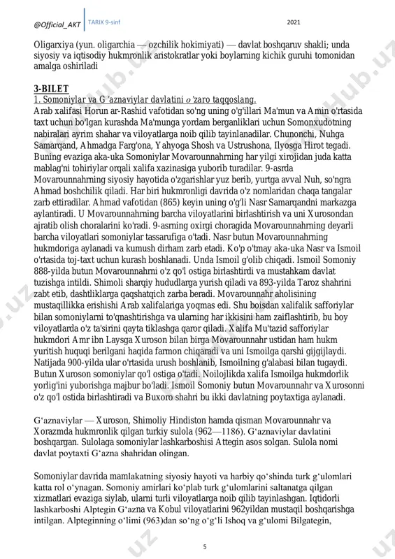 ziddiyat tobora kuchayib, ular bir-biriga dushman bo‗lib qolgan. bu ikki davlat o‗rtasida 456-yilda bo‗lib o‗tgan navbatdagi to‗qnashuvda sosoniylardan qaqshatqich zarbaga uchragan kidariylar o‗zini qayta o‗nglab ololmaydi. buning ustiga tez orada kidariylar shimoldan janubga tomon siljigan yana bir ko‗chmanchi chorvador aholi - eftaliylar bilan to‗qnashadilar. natijada, kidariylar o‗rta osiyoni tark etib, janubga - shimoliy hindistonga chekinadilar. u yerlarda 75 yil hukmronlik qiladilar. 2. amir temurning dunyo tarixidagi tutgan o‟rni haqida mulohaza yuriting. amir temur 1336-yil 9-aprelda qadimgi kesh viloyatidagi(xozirgi shahrisabz)yakkabog‗ tumanida(xo`ja ilg`or qishlog`ida) tug`uladi. uning to`liq ismi amir temuribn amir tarag‗ay ibn amir barqul. onasi takinaxotun. shayx shamsiddin kuloltemurbekning piri bo`lgan.amir temur mohir chavandoz va jangchi bo`lgan. amirtemurning asosiy maqsadi markazlashgan davlat tuzish edi. bu maqsadga 1370-yil 11-aprelda erishadi ungacha esa 1365-yil tarixda mshxur bo`lgan loy jangidailyosxo`jaustidan g`alaba qozonadi. amir temur birin ketin hududlarni qo`lga kirita boshlaydi.jumladan sharqiy tirkiston tomon bir necha martayurish qiladi. mug`ullarga zarba berib farg`ona, o`tror, yassi va …