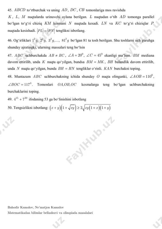mustaqil yechish uchun 9-sinf - Page 5