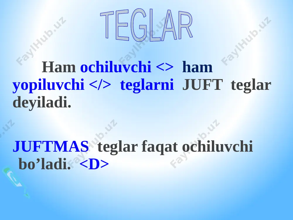 9-sinf. html haqida tushuncha - Page 5