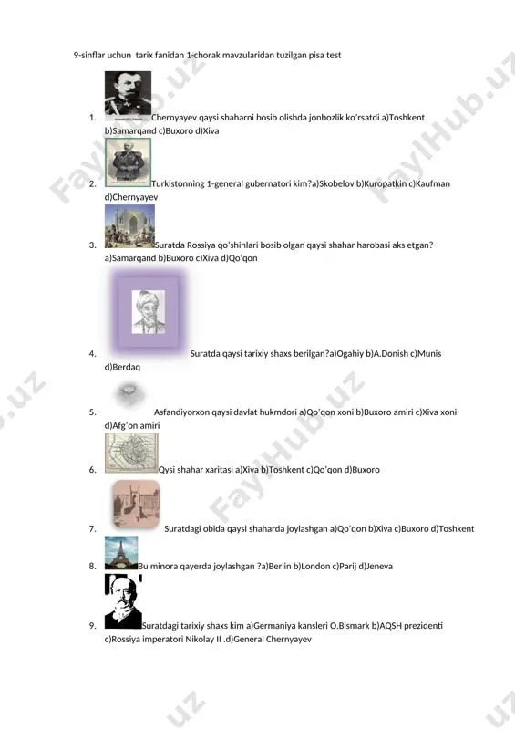 9-11 sinf tarix pisa test - Page 5