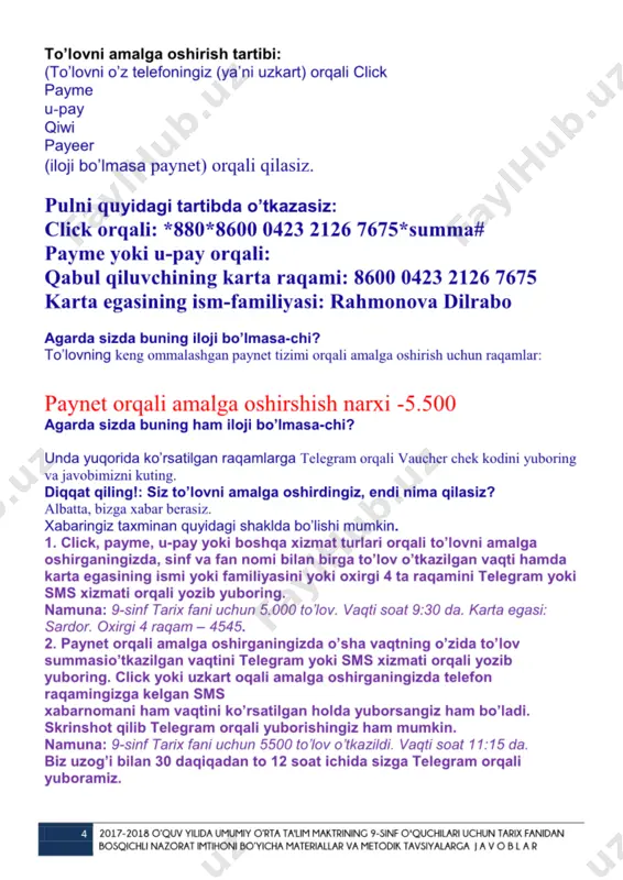 9-sinf imtihon javoblari (@ziyolilarga) - Page 5