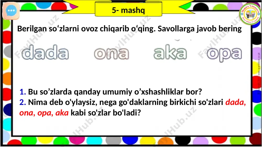 2- sinf ona tili unli tovushlar va harflar 7- dars - Page 5