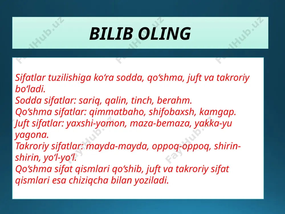 7-sinf. sifatlar imlosi, ularning tuzilishi - Page 5