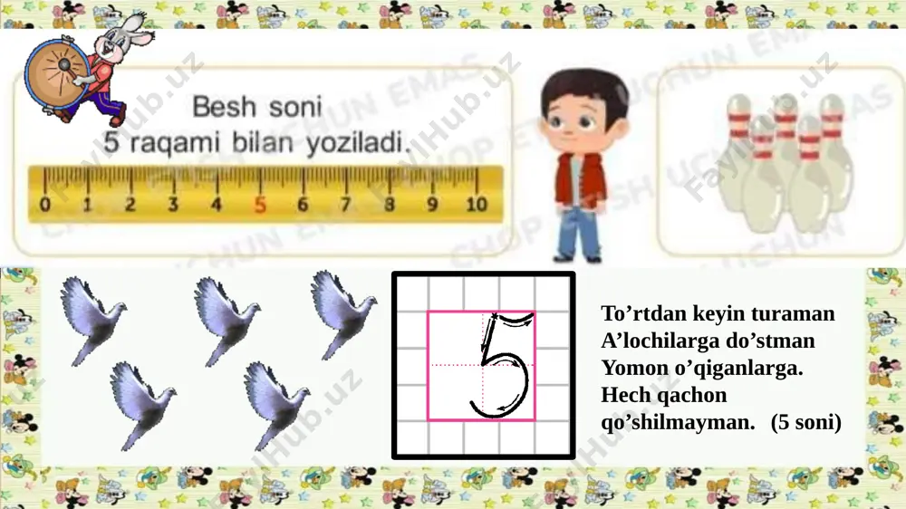 1-sinf matematika 18-dars.5-soni va raqami - Page 5