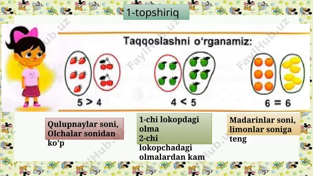 1-sinf matematika 13-dars.sonlarni taqqoslash - Page 5