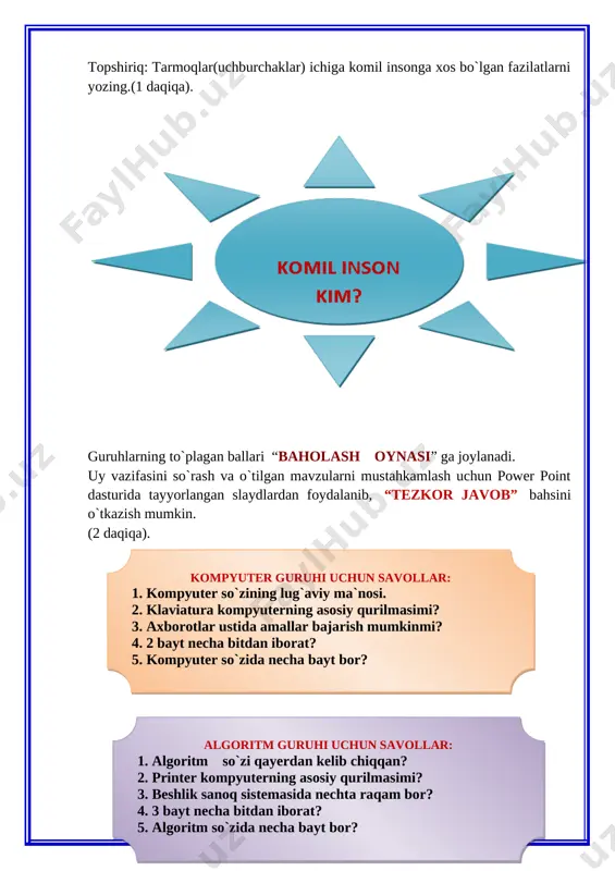 lish muammolari nafaqat mutaxassislarni, balki barcha hisoblash texnikasidan foy dalanuvchilarni o‘ziga jalb etmoqda. bu, albatta, kompyuter texnikasining inson hayoti va faoliyatiga jadallik bilan kirib kelayotgani bilan bog’liq. «axborot» tushunchasiga yondashuv ham tubdan o‘zgarib bormoqda. bu atama keyingi paytda ko‘proq sotib olinadigan, sotiladigan yoki biror narsaga almashinadigan o‘ziga xos mahsulotni ifodalamoqda. shuni aytish lozimki, bunday mahsulot aksariyat hollarda o‘zi saqlanayotgan hisoblash texnikasidan o‘nlab, hatto yuzlab barobar qimmat turadi. internet axborot «o‘g‘rilarini» (axborot o‘g‘rilari kompyuterlar yaratilgunga qadar ham bo`lgan) yangi pog‘onaga ko`tardi. endi kompyuter, modem va yetarli dasturiy ta’minotga ega bo`lgan malakali dasturchi dunyoning ixtiyoriy burchagida joylashgan turli davlat tashkilotlari, xususiy korxona, internet xizmatidan foydalanayotgan shaxs va hokazolarga tegishli axborotlarni o‘z xonasidan chiqmasdan o‘zlashtirib olishi (o‘g‘irlashi), ularni g‘arazli maqsadlarda o‘zgartirishi yoki biror boshqa zarar yetkazishi mumkin. bu o‘z-o‘zidan axborotni himoyalash ehtiyojini keltirib chiqaradi. kompyuterlar inson ish faoliyatini yengillashtirish maqsadida ishlab chiqarildi. ularning soni kun sayin ortib bormoqda. hozirgi kunda tibbiyot, soliq va …
