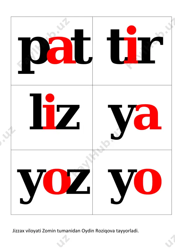 p mavzusiga oid so`zlar,bo`ginlar - Page 5