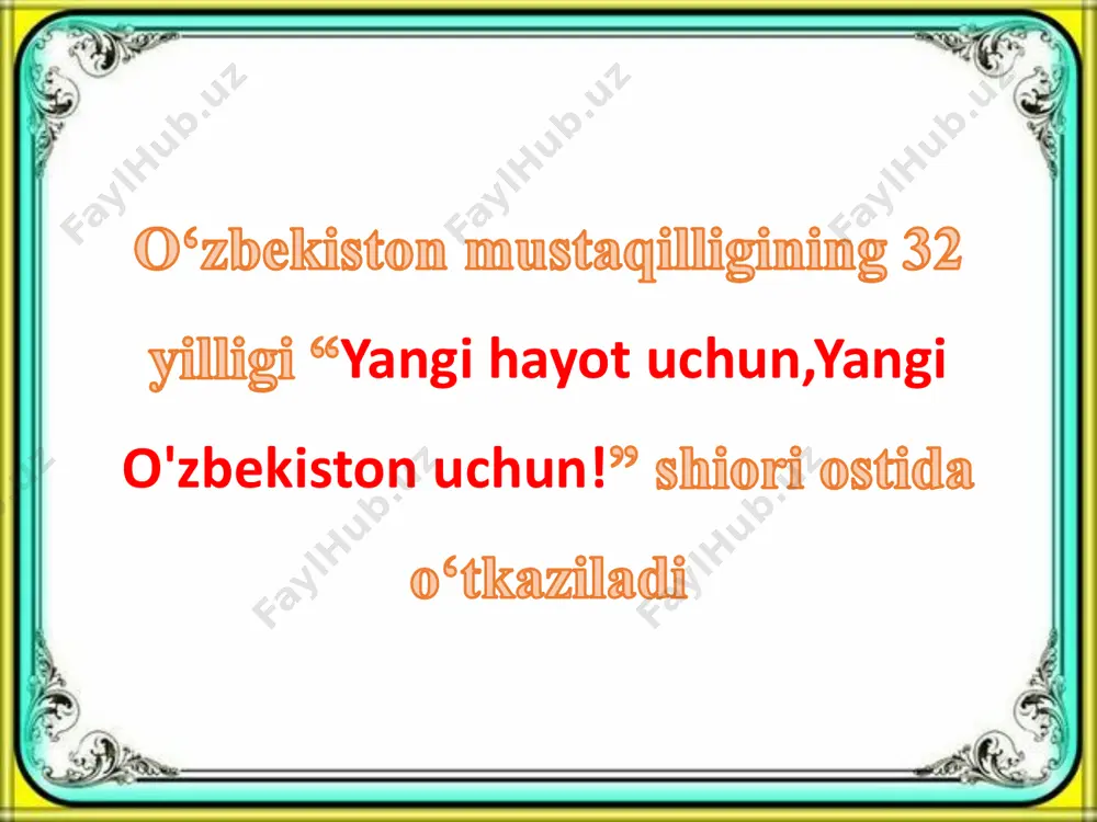 m, davlatimiz rahbari qarorida ta’kidlanganidek, aynan milliy mustaqillik el-yurtimiz uchun jahon hamjamiyatidan munosib o‘rin egallab huquqiy demokratik davlat va erkin fuqarolik jamiyati qurish, shu jumladan hayotning turli soha va tarmoqlarida keng ko‘lamli islohotlarni amalga oshirish uchun mustahkam zamin yaratib, erishayotgan barcha yutuq va marralarimizning asosiy manbai bo‘lib kelayotgani ayni haqiqatdir.  mamlakatimizning barcha hududlari singari ko‘hna va hamisha navqiron buxoro shahrida mustaqillik yillarida ro‘y bergan mislsiz o‘zgarishlardan ko‘z quvnaydi. ayniqsa keyingi 4-5 yilda ipak yo‘li chorrahasida joylashgan ushbu shaharda amalga oshirilgan bunyodkorlik ishlari, aholi turmush farvonligini oshirishga qaratilgan ustuvor vazifalar ijrosi ko‘pchilikka yaxshi ma’lum. sanoat, qurilish, transport, qishloq xo‘jaligi, ta’lim, sog‘liqni saqlash, sport va boshqa sohalarda erishilgan yutuqlar barcha buxoroliklar qalbida faxr-iftixor tuyg‘ularini uyg‘otadi. mustaqilligimizning 31 yilligi munosabati bilan buxoro shahrida o‘tkaziladigan bayramoldi tadbirlarida ana shular xususida so‘z yuritilishi shubhasiz. targ‘ibot guruxlari tarkibidagi ilm-fan namoyandalari, mahalliy shoir va yozuvchilar, madaniyat va san’at vakillari ishtirokida joylarda tashkil etiladigan bayramona uchrashuv va …