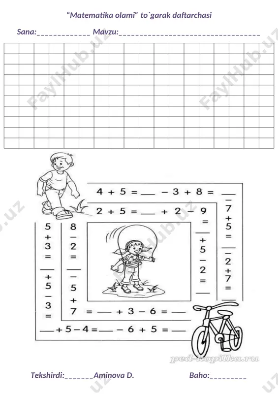 1-sinf matematika olami to`garak daftarchasi - Page 5