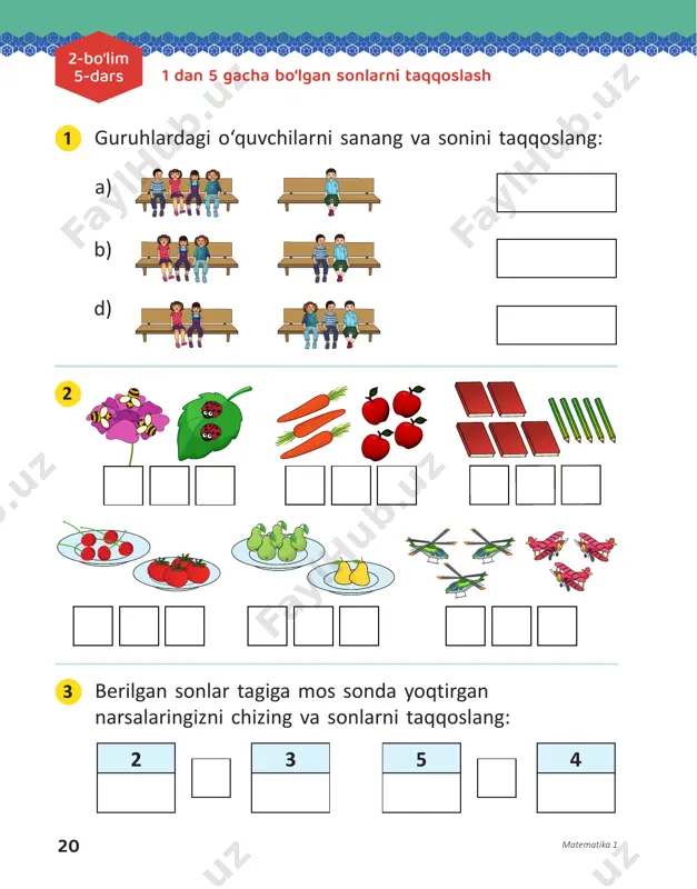 1-sinf_matematika_1-chorak_(2-qism)_darslik - Page 5