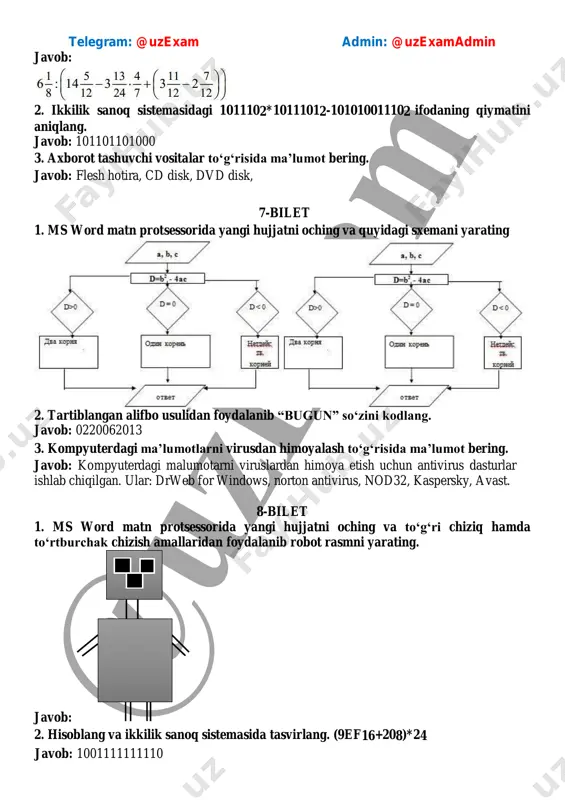 7-sinf informatika imtihon javoblari 2021 - Page 5