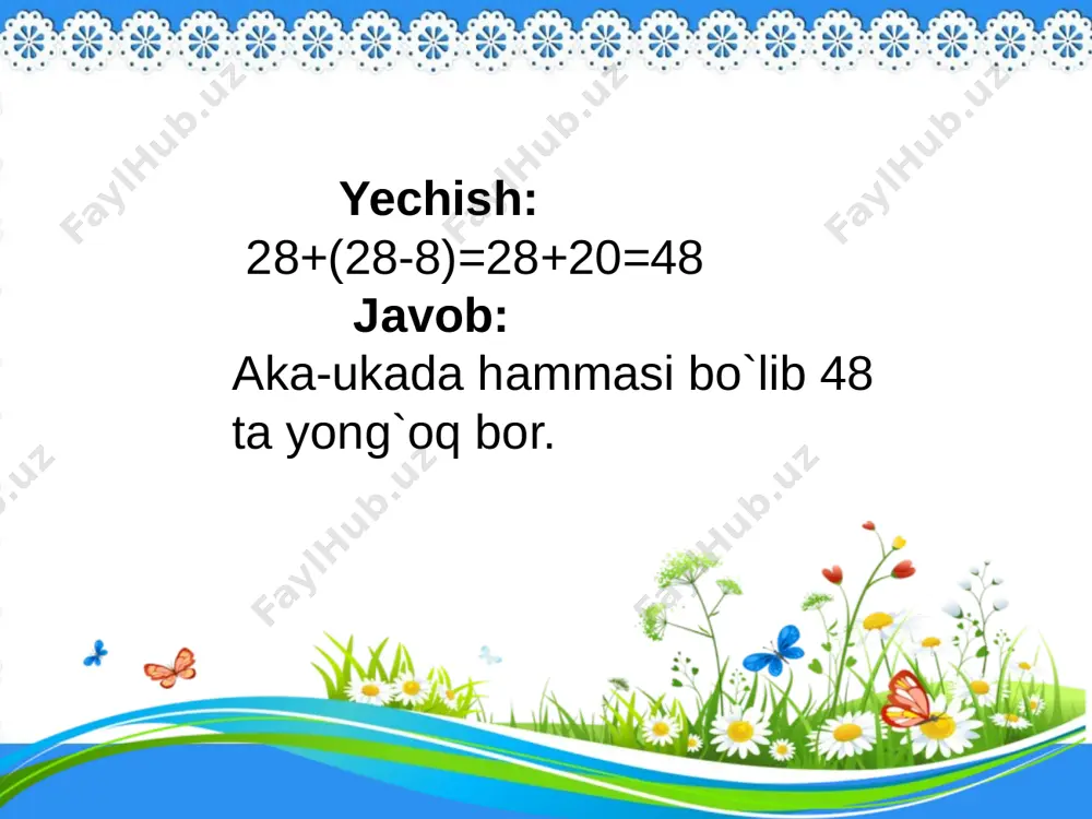 1-sinf sonli ifodalar mavzusida slayd dars - Page 5