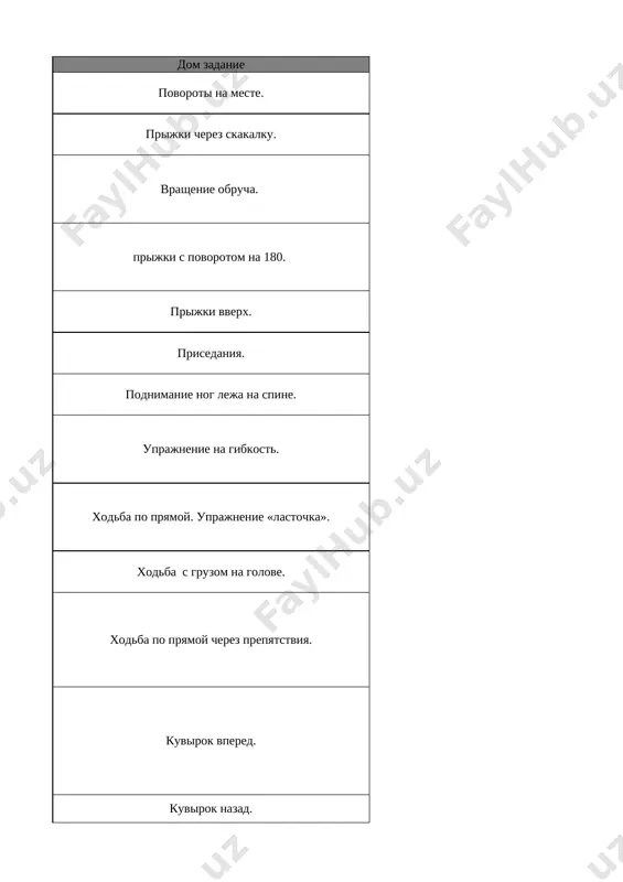 jkom maxom odnoy i tolchkom drugoy nogi vskok v upor, povorot i sed na bedro obeix nog s oporoy rukami vperedi. na brevne - v upore na dve ruki, bokom opustit odnu nogu na zemlyu, druguyu noga v upore na kolene, paltsi nog vityanuti, golova obrashena vverx, prognutsya. v stoyke na brevne, ruki v storoni - peredvijenie vpered s pomoshyu shagov "polka", "galop"; sdelav 2-3 shaga, soskok (eti uprajneniya takje mojno vipolnyat na gimnasticheskoy skameyke) 19 gimnastika praktika. malchiki: uprajneniya na razvitie lovkosti i sili (s otyagosheniyami - giri, ganteli, nabivnie myachi, armrestling) metanie nabivnogo myacha iz polojeniya sidya, pryamie nogi vroz (priem kontrolnogo normativa) devochki: uprajneniya v ravnovesii na gimnasticheskom brevne iz o.s. naskok prijkom na konets brevna, ruki v storoni. - peremenniy shag s pravoy nogi, ruki na poyas. - to je s levoy nogi, ruki v storoni. - dva prijka so smenoy nog iz polupriseda, ruki vniz …