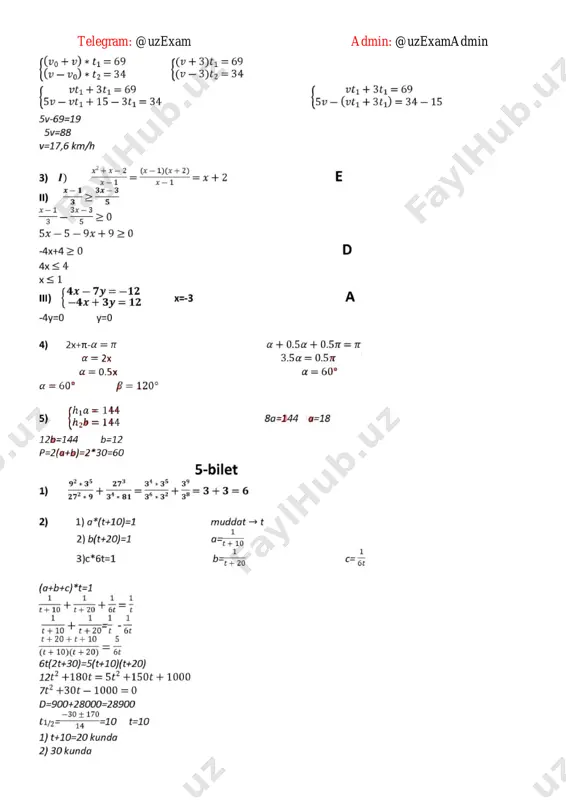 8-sinf matematika imtihon javoblari2021 - Page 5