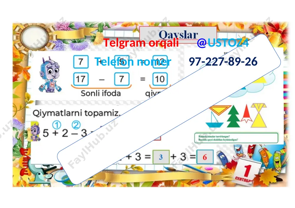 1-sinf mmatematika kurgazma 2021-2022 - Page 5