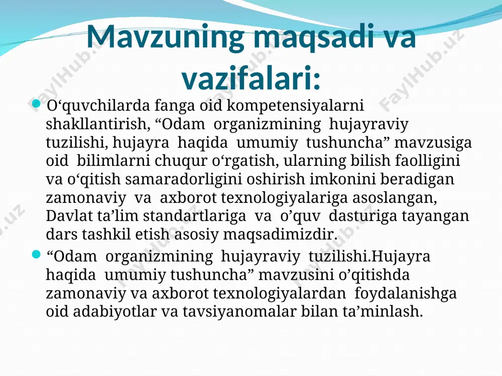 odam organizmining hujayraviy tuzilishi. - Page 5