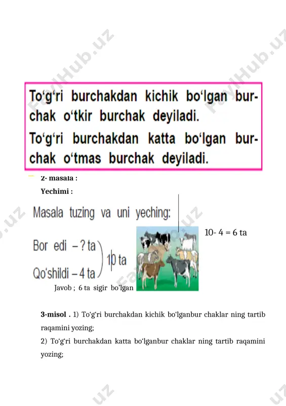 1-sinf matematika burchak va uning turlari - Page 5