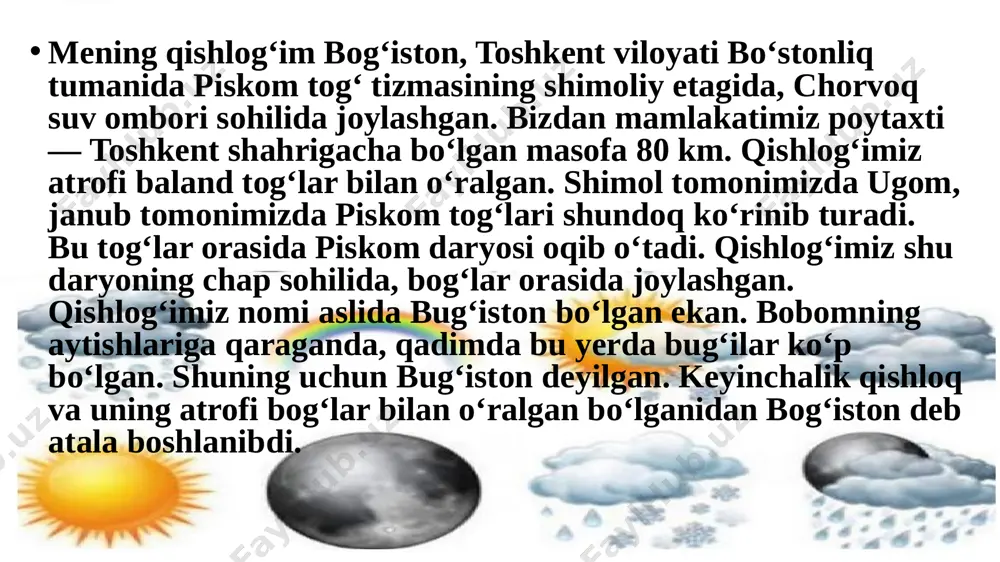 o'zimiz yashaydigan joy. nazorat ishi. - Page 5
