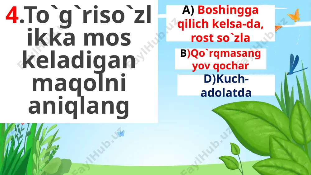 1-sinf o`qish 2- bo`lim test sh.djumayeva - Page 5