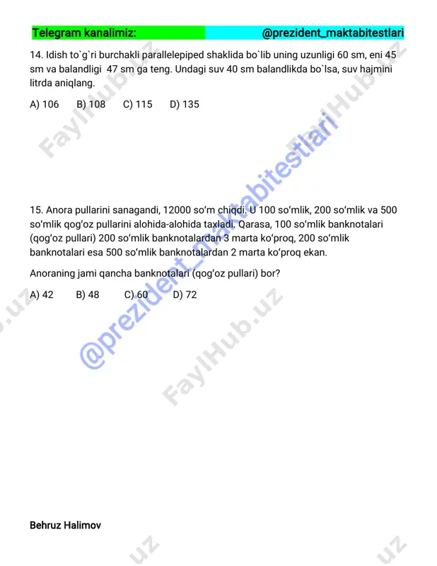 3 – repititsion test (@prezident_maktabitestlari) - Page 5