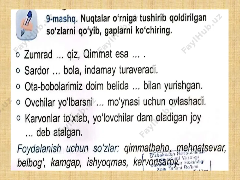 ona tili 16.01.24 y mustahkamlash - Page 5
