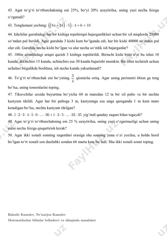 mustaqil yechish uchun 6-sinf - Page 5