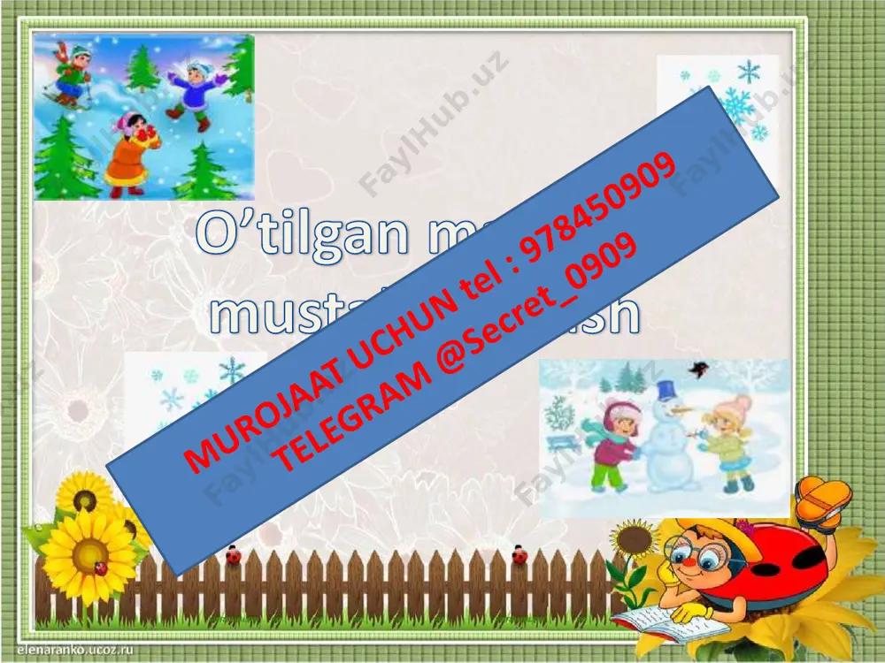 1_sinf_o'qish_3_chorak_qor_bosgan_dalalar - Page 5
