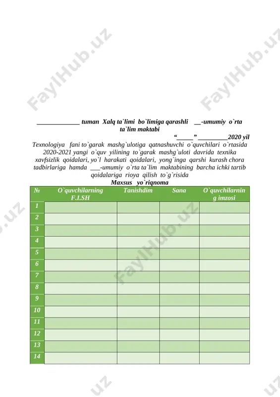 topshiriqlari asosida muntazam takrorlay oladi; kommunikativ kompetensiya: buyum yasashda foydalangan texnologik xarita bilan ishlash bosqichlarini o‘rtoqlariga tushuntirib bera olish, mavzu yuzasidan berilgan savollarga to‘g‘ri javob bera olish. axborotlar bilan ishlash kompetensiyasi: mashg`ulotlik bilan ishlay olish. o‘zini o‘zi rivojlantirish kompetensiyasi: har bir bo‘lim yuzasidan olgan bilim, ko‘nikma va malakalarini takomillashtirib, ularni hayotda qo‘llay olishni qulay usullarini o‘rganish. ijtimoiy faol fuqarolik kompetensiyasi: o‘quvchilik burchi bilish. milliy va umummadaniy kompetensiya: buyumlarni bezashda milliy naqsh elementlaridan foydalana olish. matematik savodxonlik, fan va texnika yangiliklaridan xabardor bo‘lish hamda foydalanish kompetensiyasi: texnologik xaritalarni o‘qiy olish, chizmalarni daftarga ko‘chirib chiza olish. o’tish usuli: tushuntirish , suhbat, ko’rsatmalilik, amaliy. mashg`ulot jihozi:rangli qog’oz,qaychi,yelim,albom varog’i.tayyor yasalgan ish namunalari ii. uy vazifani tekshirish: oldingi mavzu yuzasidan savol –javob o’tkazaman. iii. yangi mavzu bayoni qog‘ozdan poyga avtomobil modelini yasash to‘g‘ri to‘rtburchak qog‘ozni uzunasiga ikkiga buklab, tepa tomonining uchini pastga qaratib buklaymiz va ochamiz. [image: ] pastki tomonining uchi bilan ham xuddi shu …