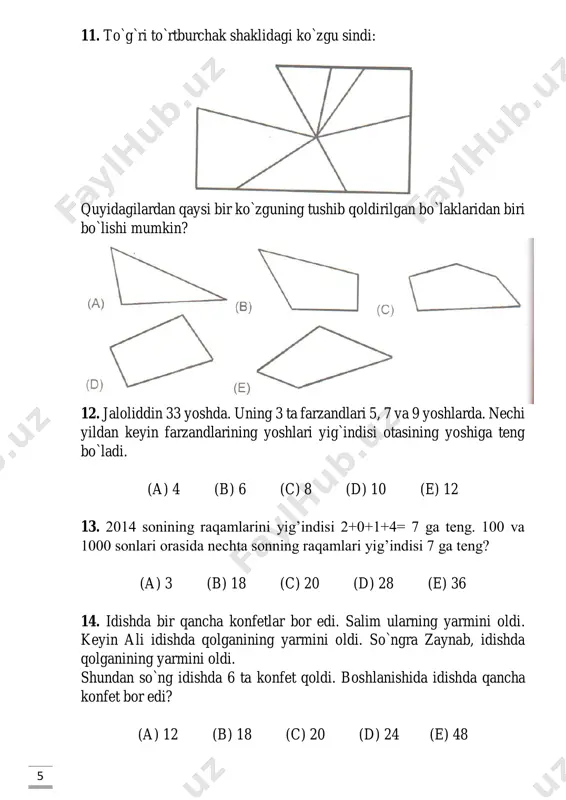 zukko matematik 3-sinf 1-variant - Page 5