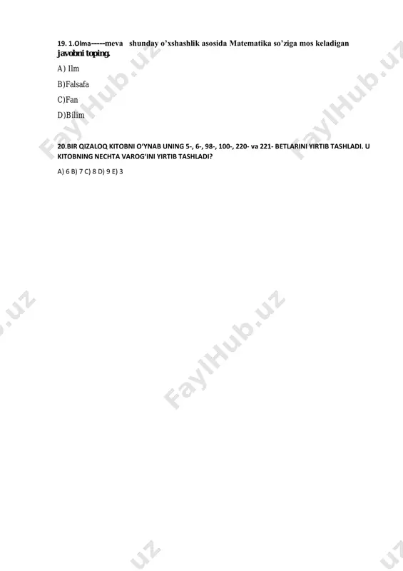 1, 2 va 3 sinflar uchun savollar - Page 5