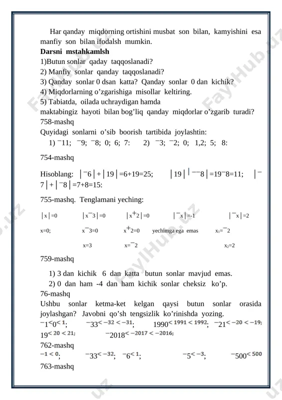 6-sinf sonlarni taqqoslash - Page 5