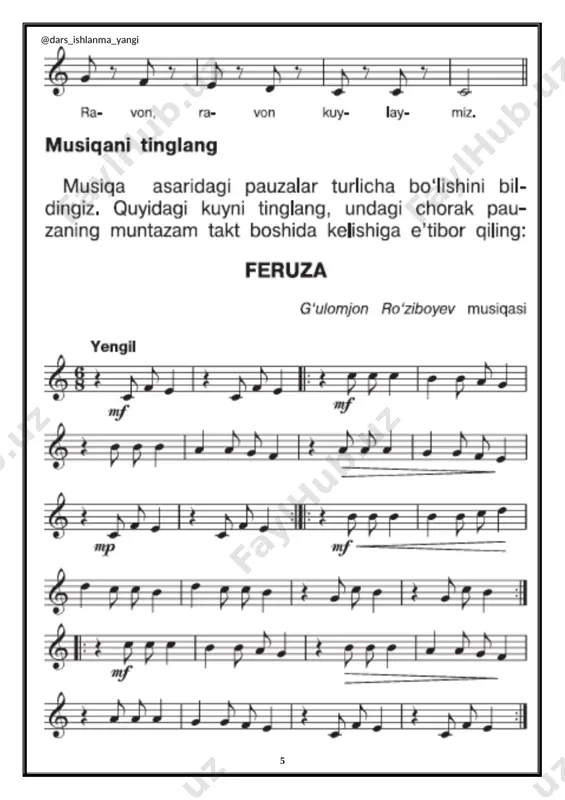 3-sinf musiqa 10.musiqaning ifoda vositalari+ - Page 5